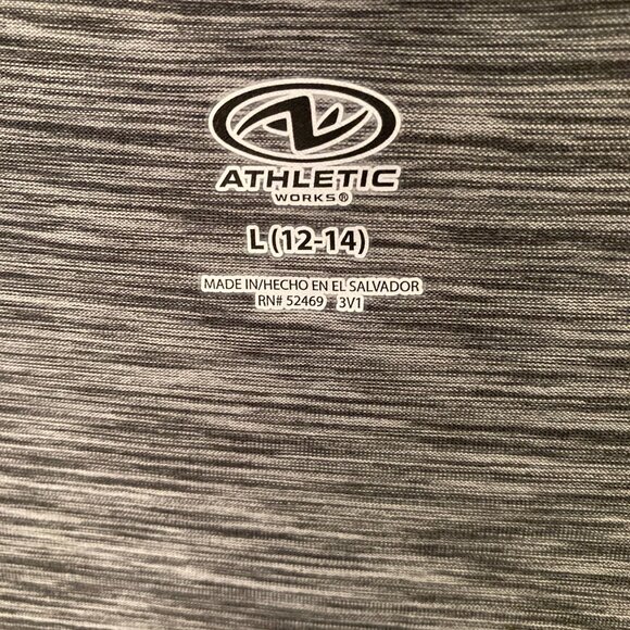 Women Athletic Works T Shirt Size 12-14 Black White - Picture 4 of 5